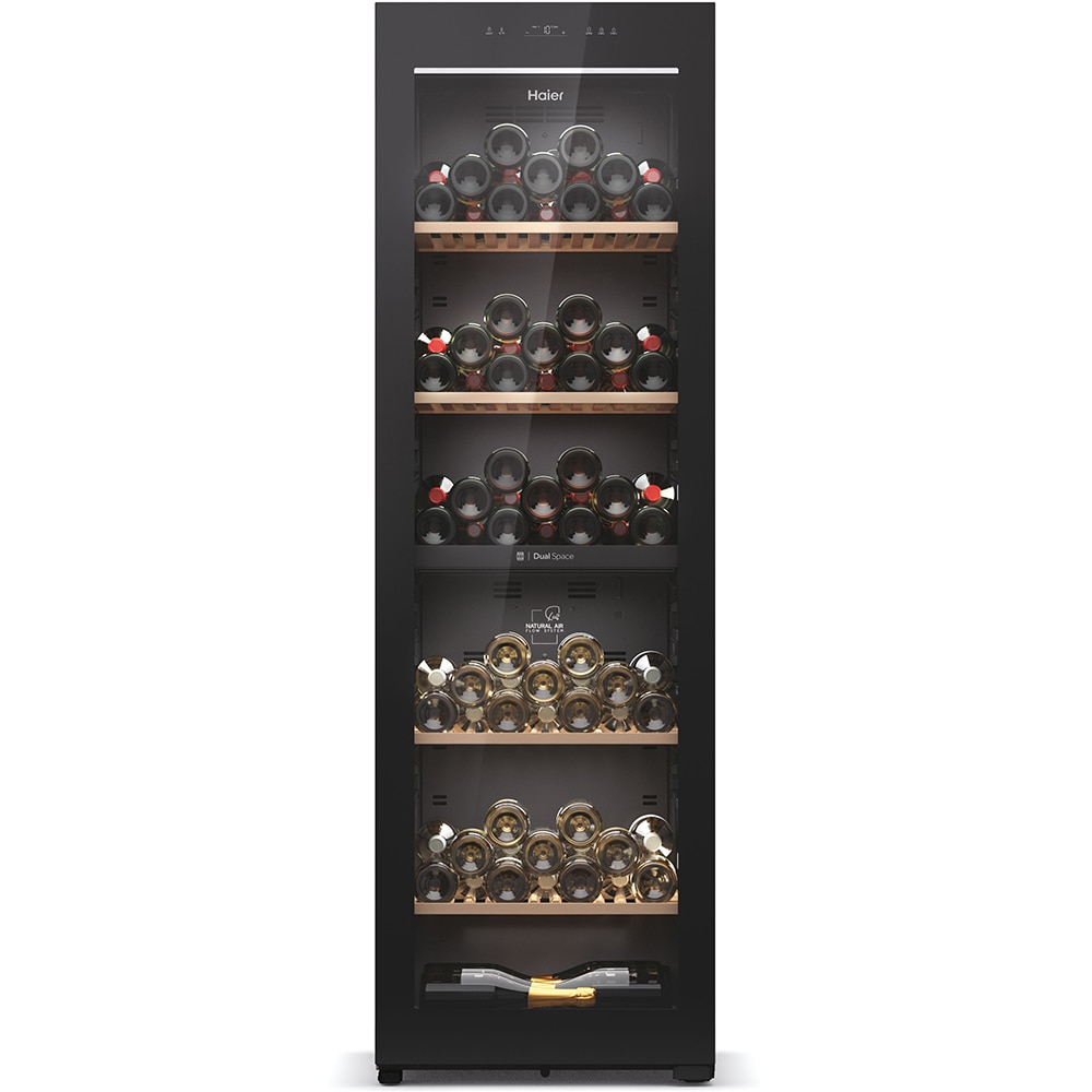 Racitor de vinuri HAIER HWS236GDGU1, 236 sticle, H 190 cm, Clasa G, Wi-Fi, negru