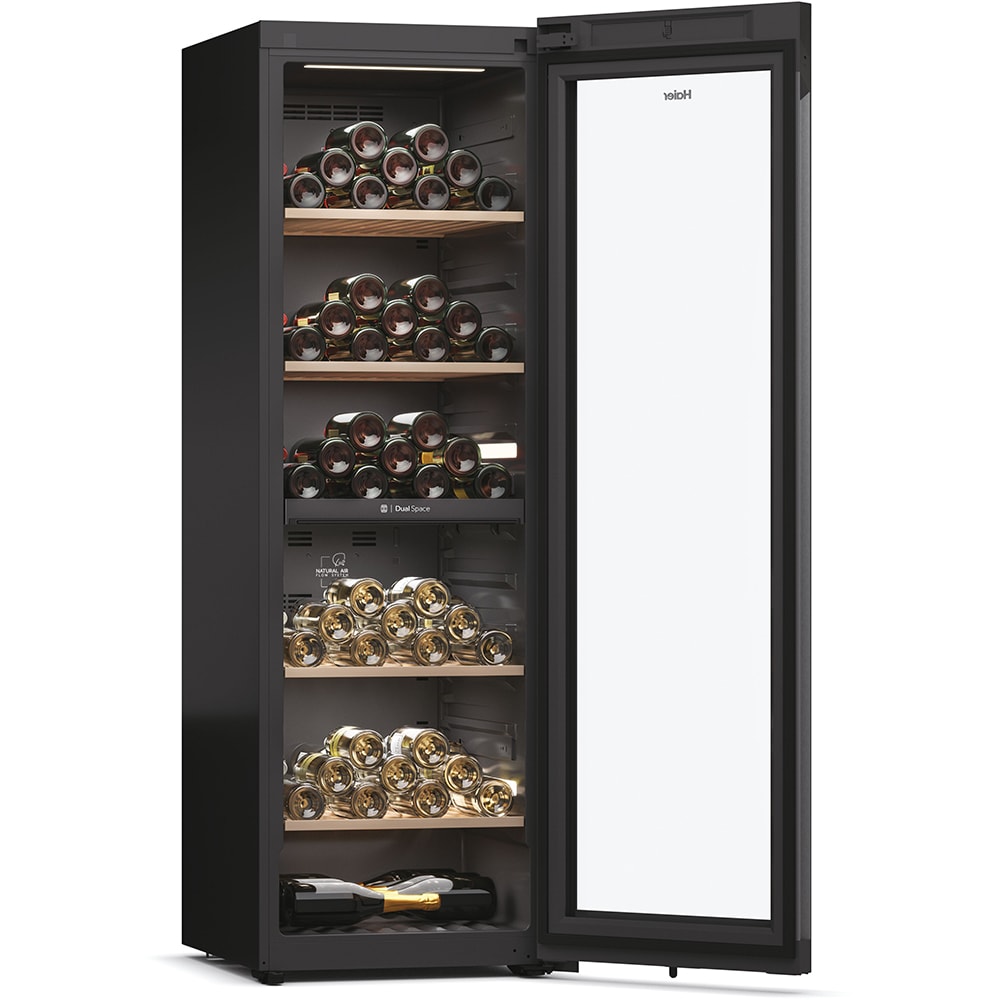 Racitor de vinuri HAIER HWS236GDGU1, 236 sticle, H 190 cm, Clasa G, Wi-Fi, negru