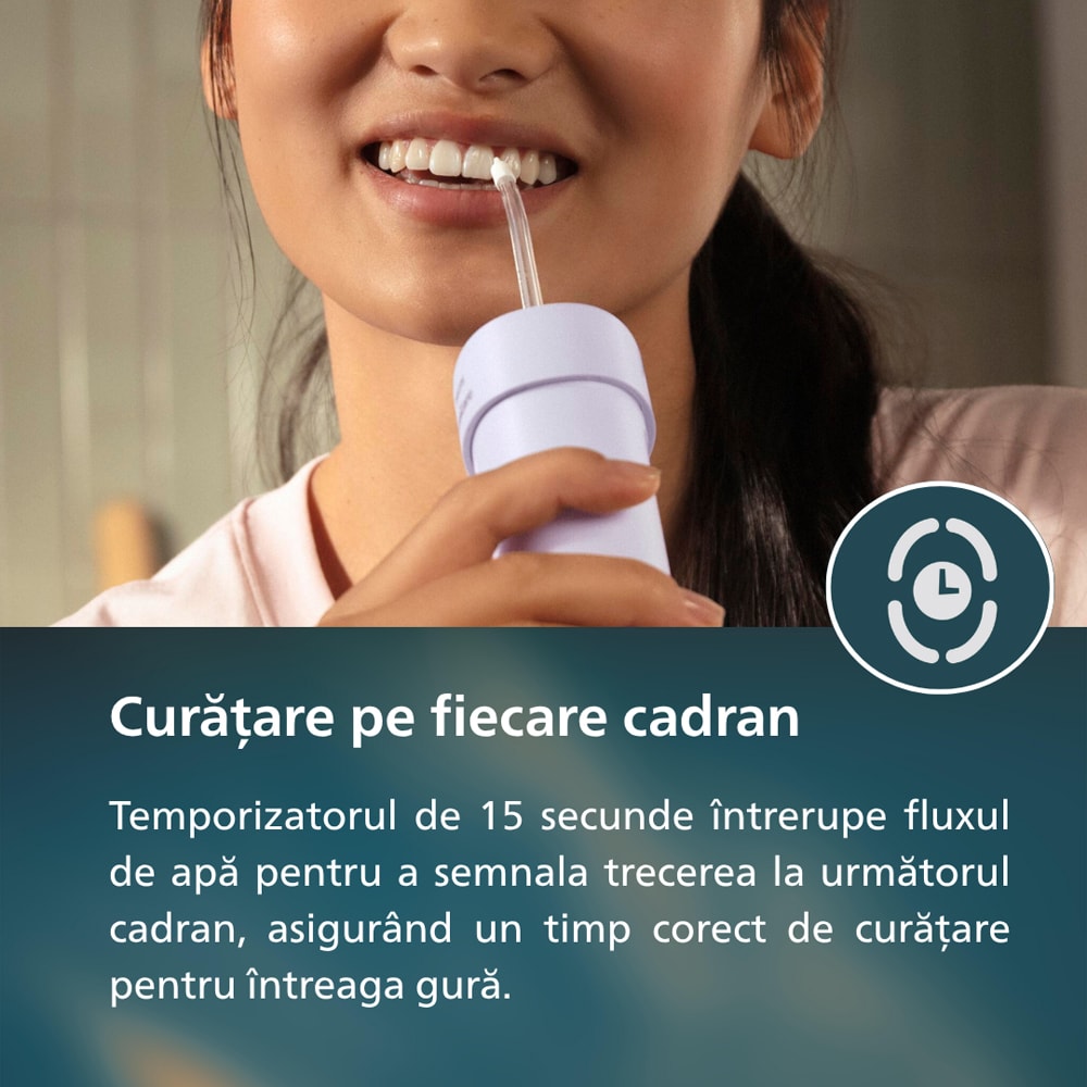 Irigator bucal PHILIPS Sonicare Compact Flosser 1000 HX3333/23, 2 capete, mov