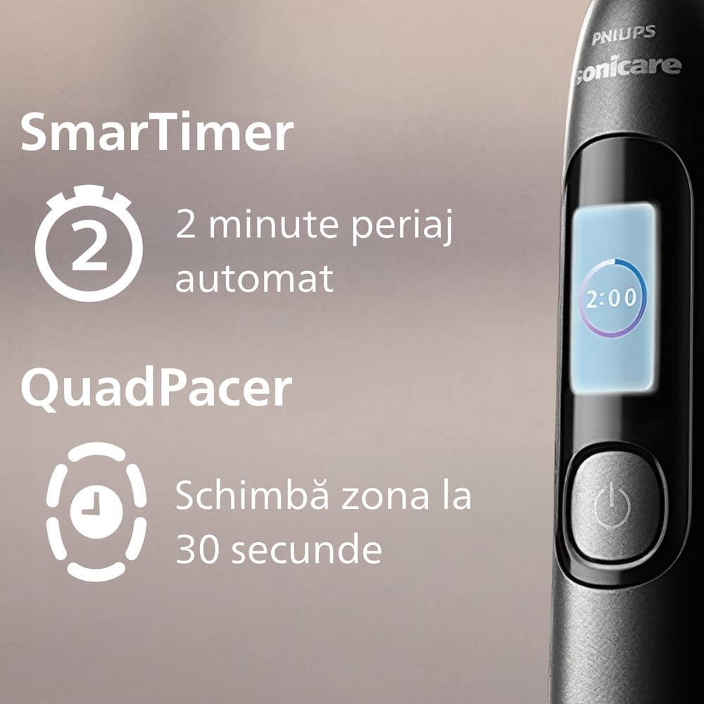 Periuta de dinti electrica PHILIPS Sonicare Advanced Clean HX3792/11, 31000 miscari/min, 5 programe, 1 capat, negru