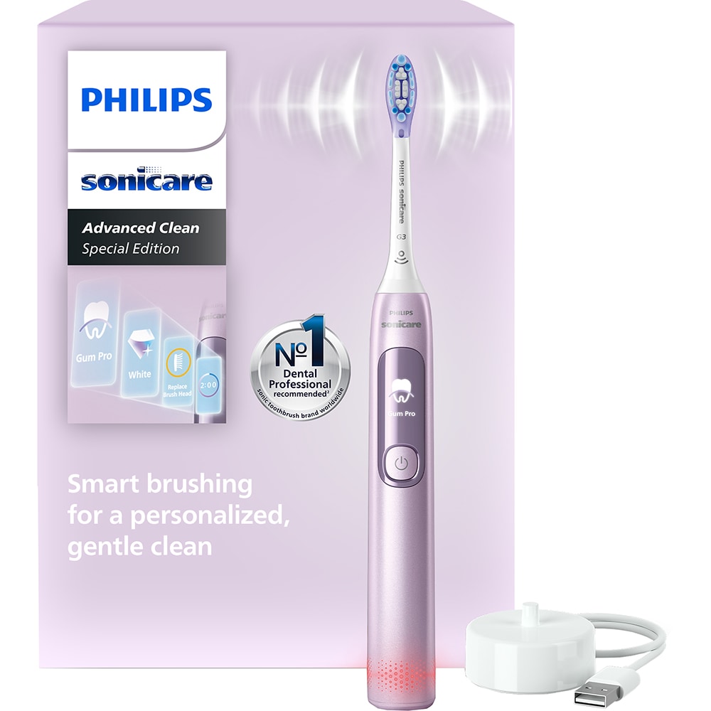 Periuta de dinti electrica PHILIPS Sonicare Advanced Clean HX3792/12, 31000 miscari/min, 5 programe, 1 capat, roz