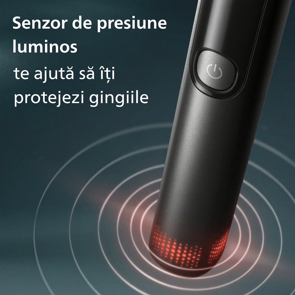 Periuta de dinti electrica PHILIPS Sonicare Advanced Clean HX3792/11, 31000 miscari/min, 5 programe, 1 capat, negru