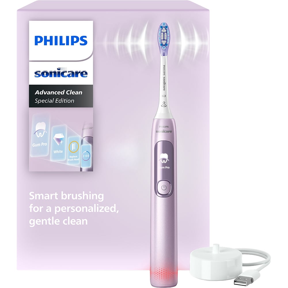Periuta de dinti electrica PHILIPS Sonicare Advanced Clean HX3792/12, 31000 miscari/min, 5 programe, 1 capat, roz