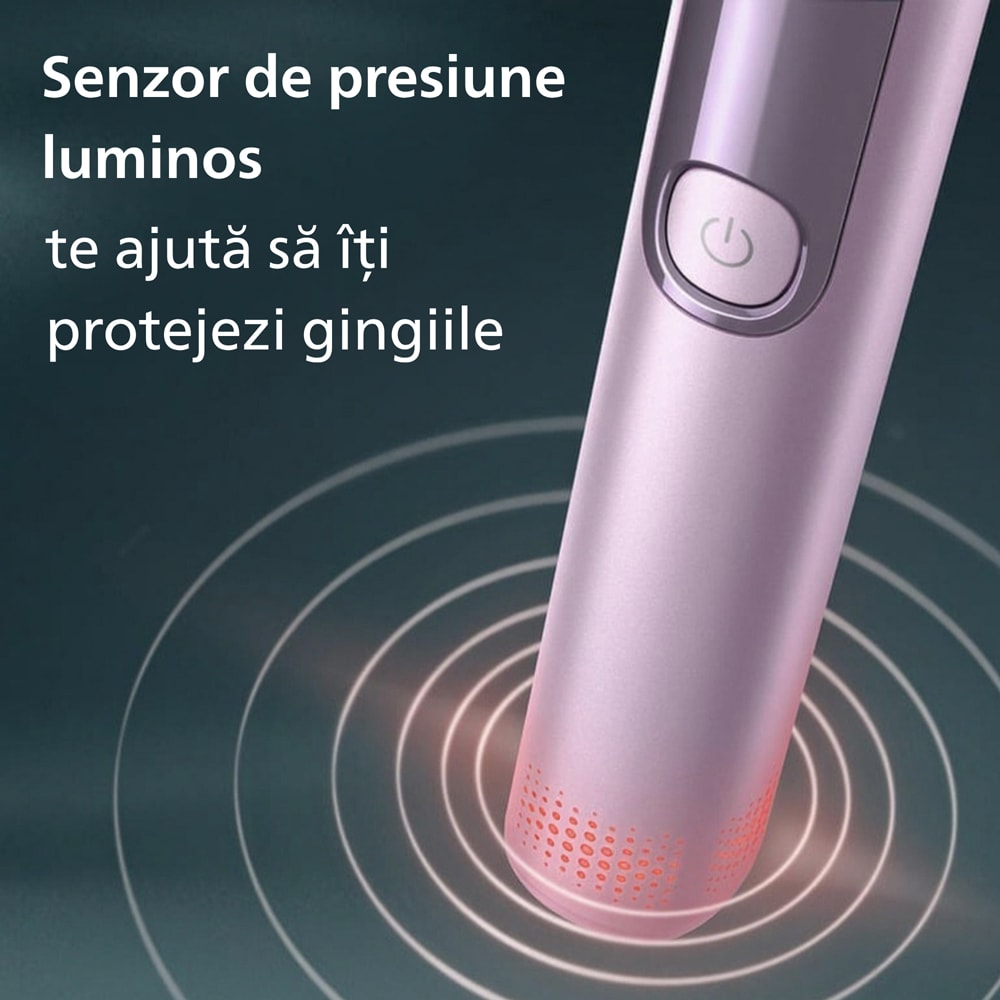 Periuta de dinti electrica PHILIPS Sonicare Advanced Clean HX3792/12, 31000 miscari/min, 5 programe, 1 capat, roz