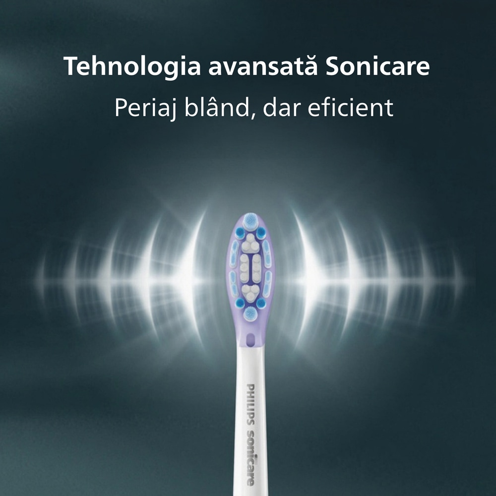 Periuta de dinti electrica PHILIPS Sonicare Advanced Clean HX3792/12, 31000 miscari/min, 5 programe, 1 capat, roz
