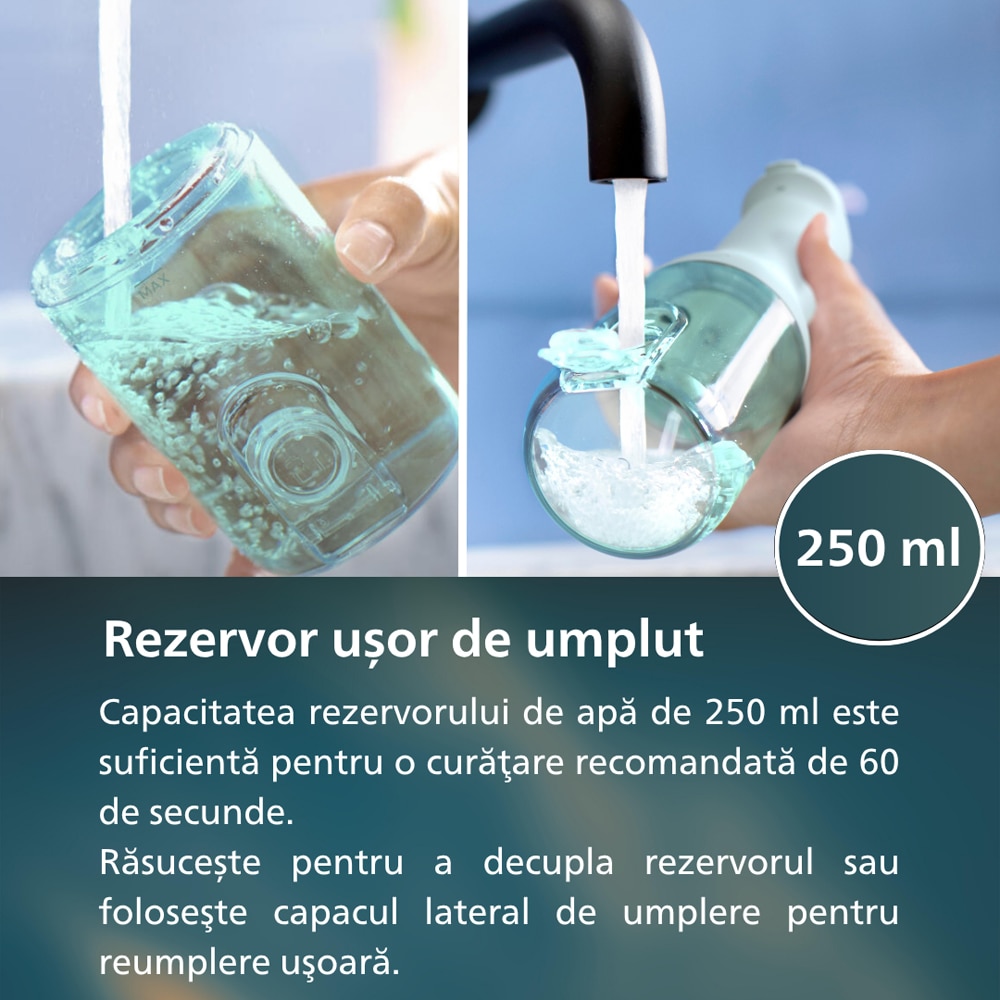 Irigator bucal PHILIPS Sonicare Power Flosser 3000 HX3826/24, 2 capete, verde