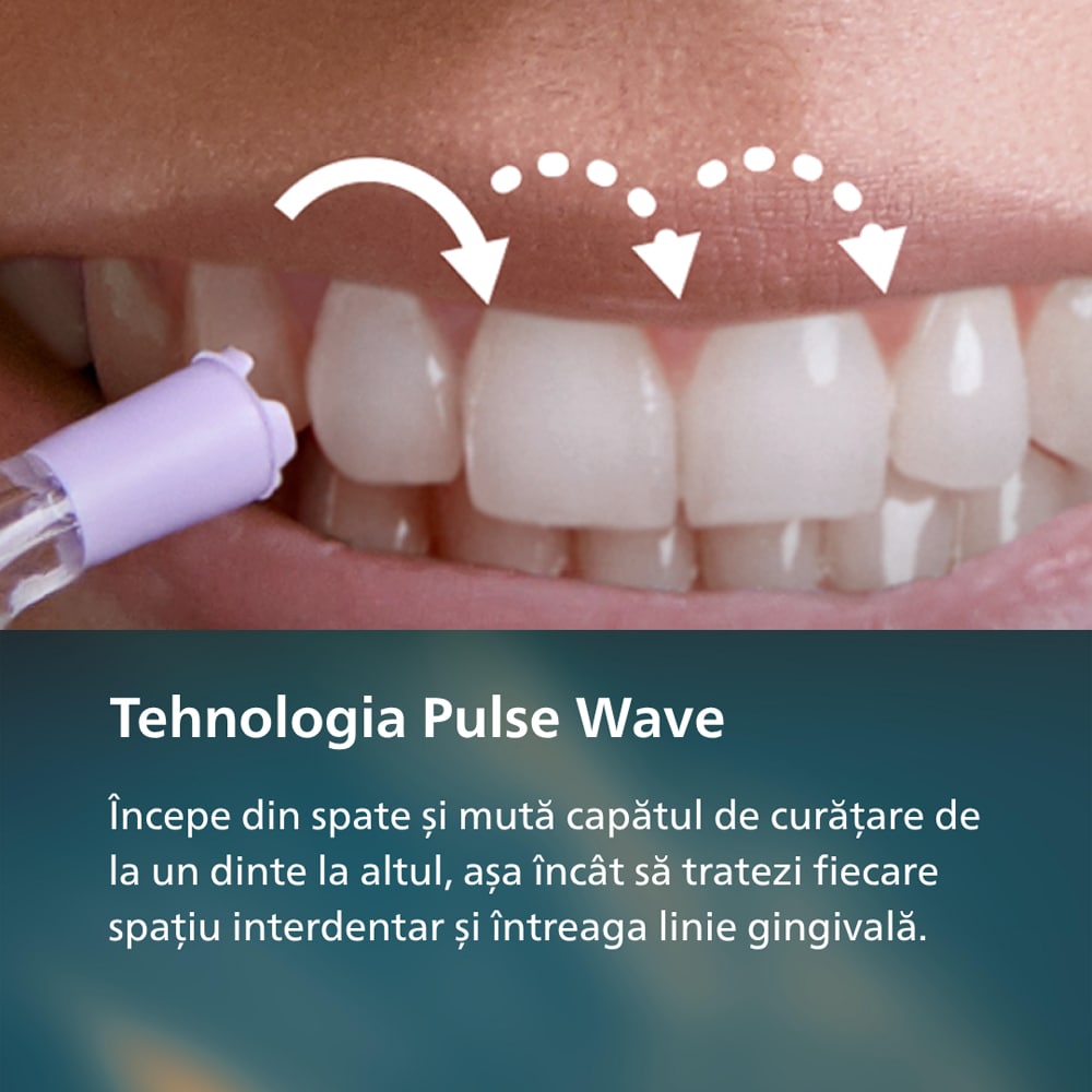 Irigator bucal PHILIPS Sonicare 7000 HX3911/40, 10 viteze, 4 capete, alb