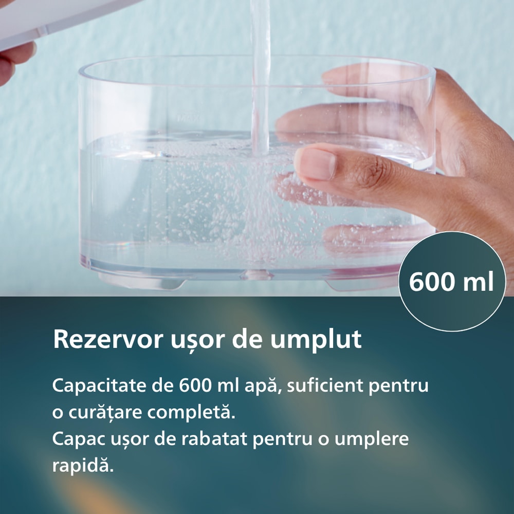Irigator bucal PHILIPS Sonicare 7000 HX3911/40, 10 viteze, 4 capete, alb
