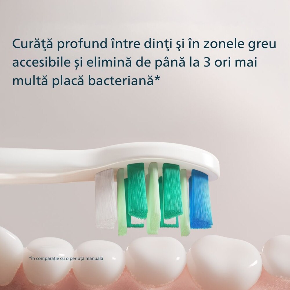 Periuta de dinti electrica PHILIPS Sonicare HX4022/03, 31000 miscari/min, 1 program, 2 capate, roz