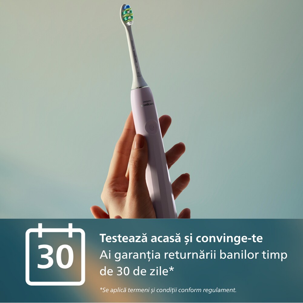 Periuta de dinti electrica PHILIPS Sonicare HX4022/03, 31000 miscari/min, 1 program, 2 capate, roz
