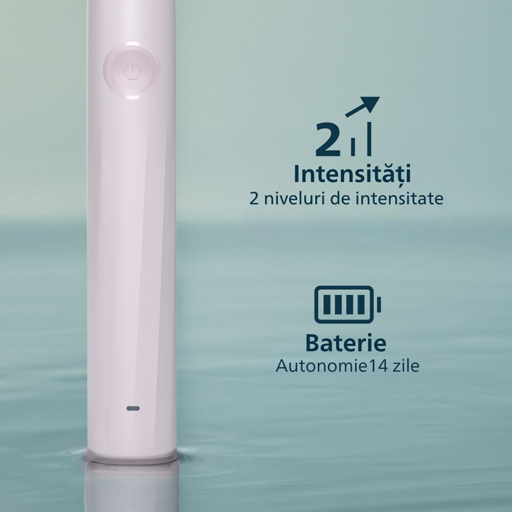 Periuta de dinti electrica PHILIPS Sonicare HX4022/03, 31000 miscari/min, 1 program, 2 capate, roz