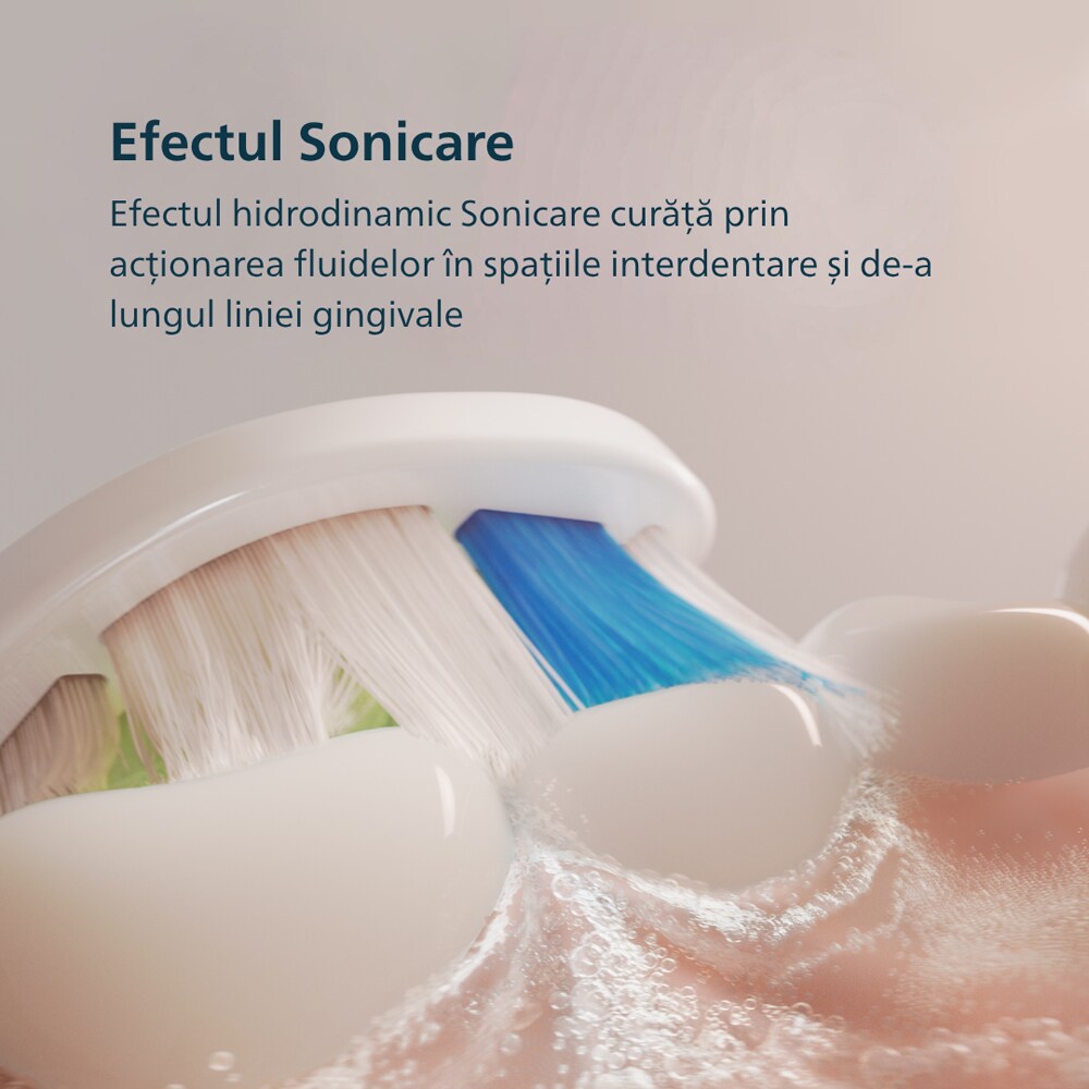 Periuta de dinti electrica PHILIPS Sonicare HX4022/03, 31000 miscari/min, 1 program, 2 capate, roz