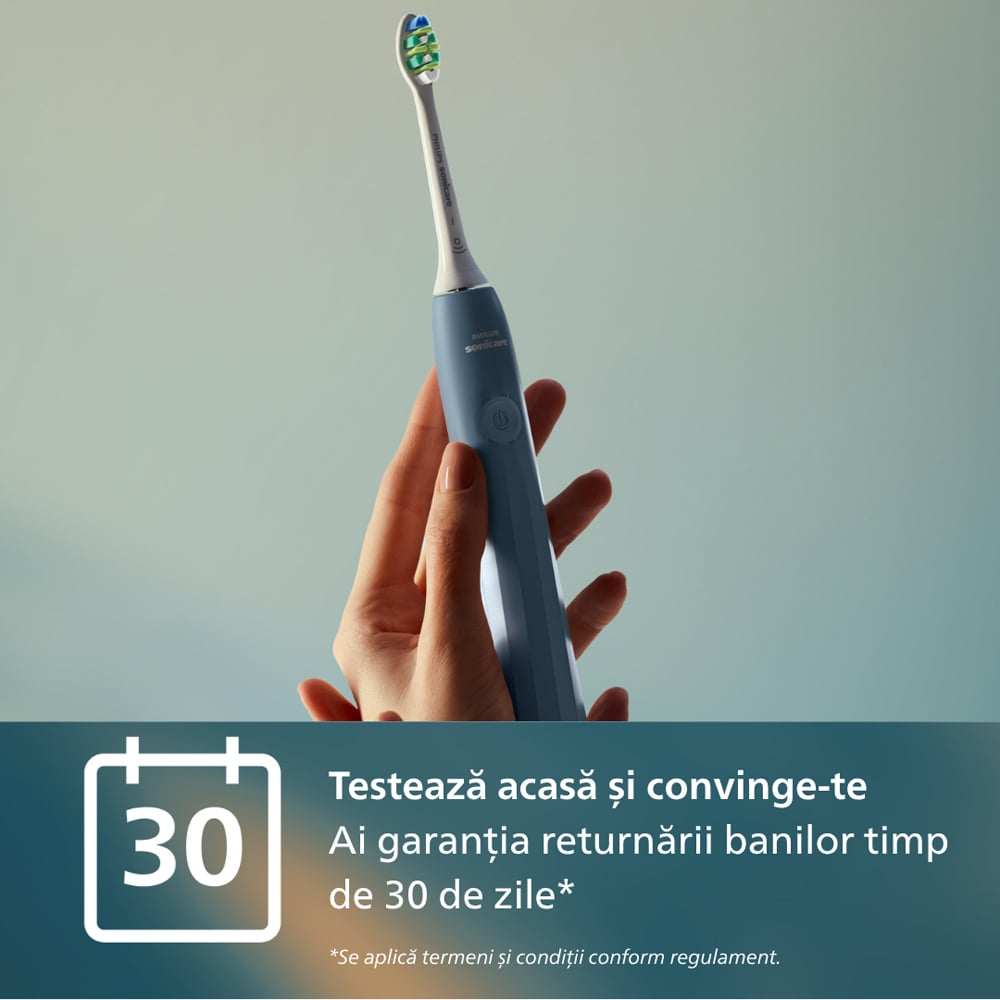 Periuta de dinti electrica PHILIPS Sonicare HX4022/04, 31000 miscari/min, 1 program, 2 capate, albastru