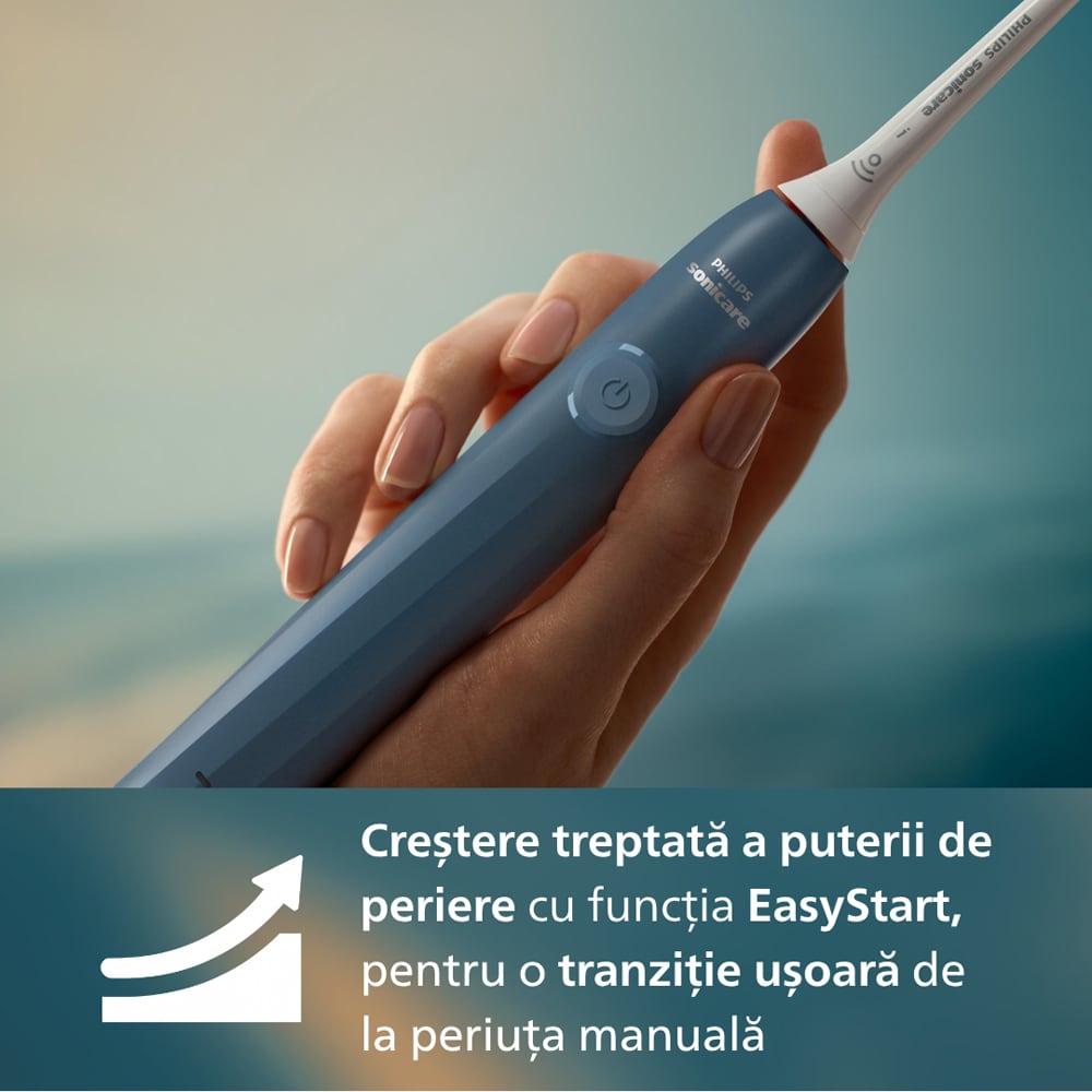 Periuta de dinti electrica PHILIPS Sonicare HX4022/04, 31000 miscari/min, 1 program, 2 capate, albastru