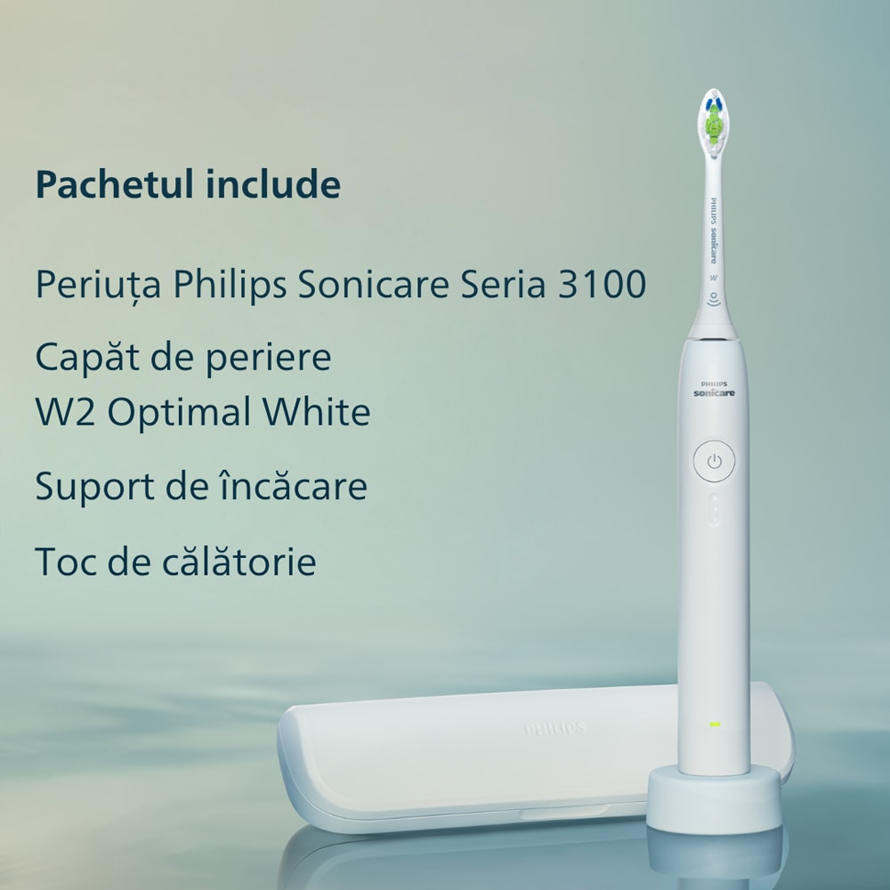 Periuta de dinti electrica PHILIPS Sonicare HX4033/21, 31000 miscari/min, 3 programe, 1 capat, alb