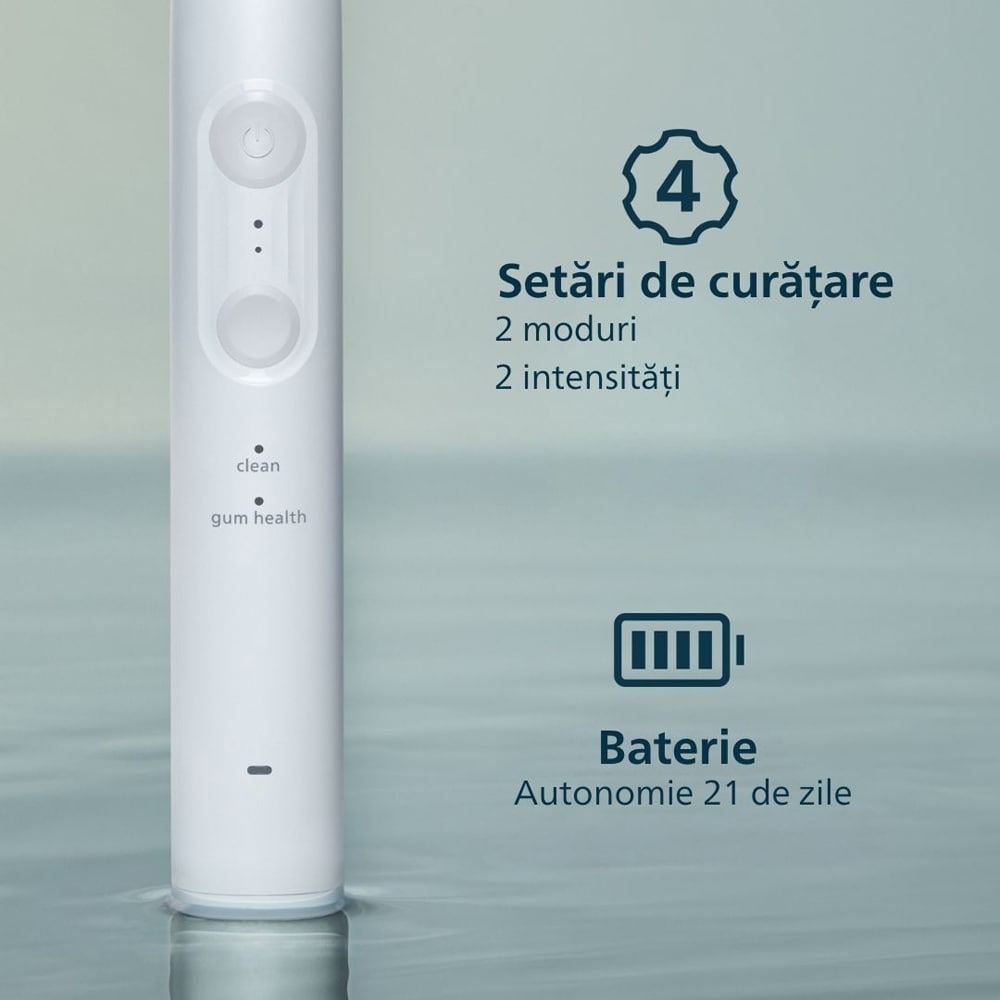 Periuta de dinti electrica HX4042/41, 31000 miscari/min, 4 programe, 2 capate, alb