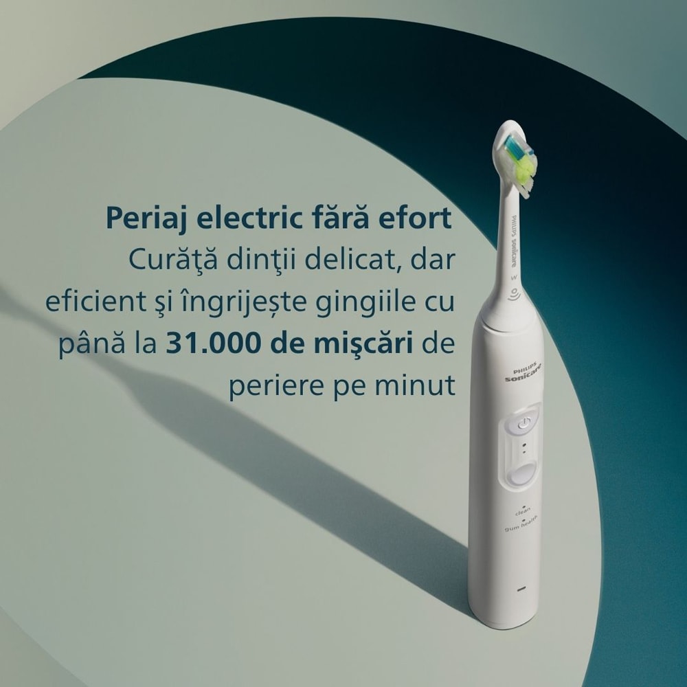 Periuta de dinti electrica HX4042/41, 31000 miscari/min, 4 programe, 2 capate, alb