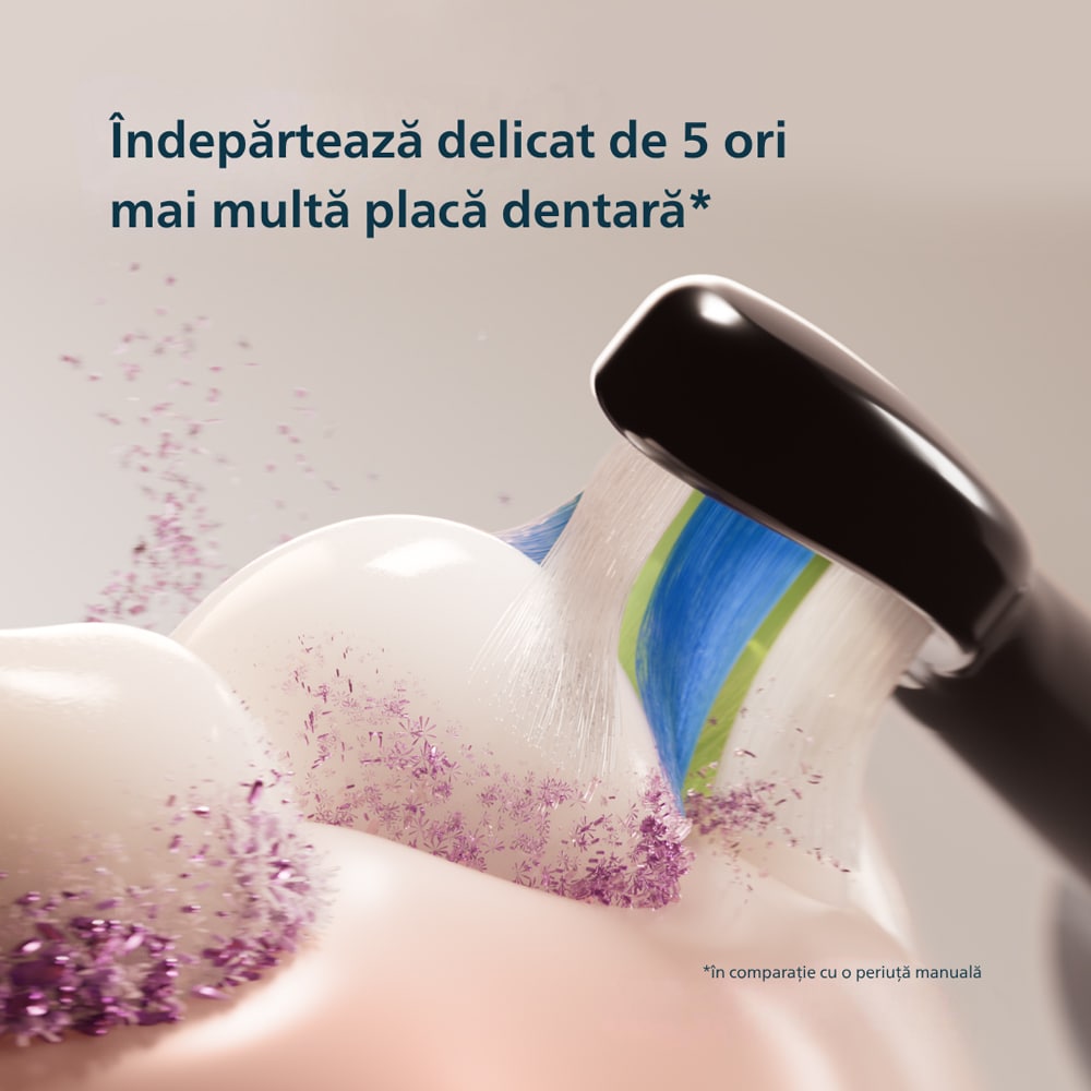 Periuta de dinti electrica PHILIPS Sonicare HX4042/52, 31000 miscari/min, 4 programe, 2 capate, negru