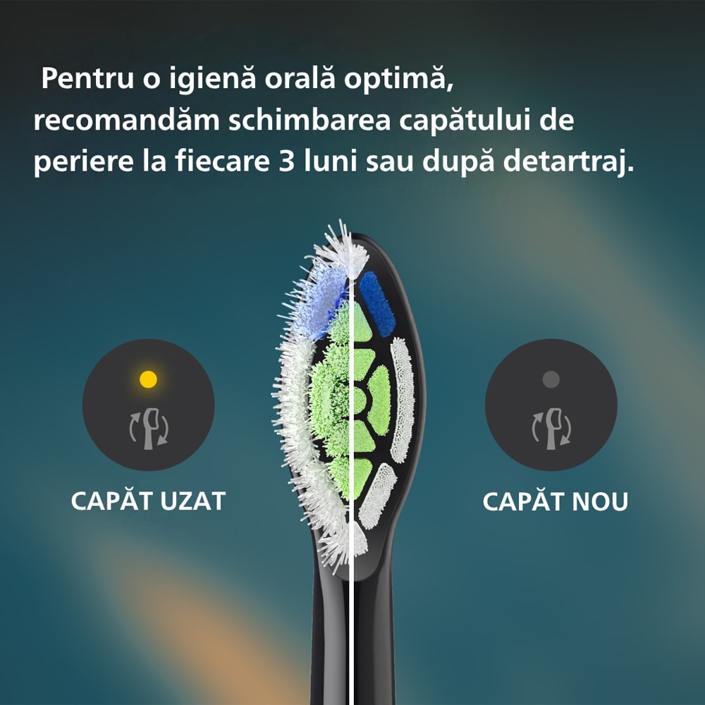 Periuta de dinti electrica PHILIPS Sonicare HX4042/52, 31000 miscari/min, 4 programe, 2 capate, negru
