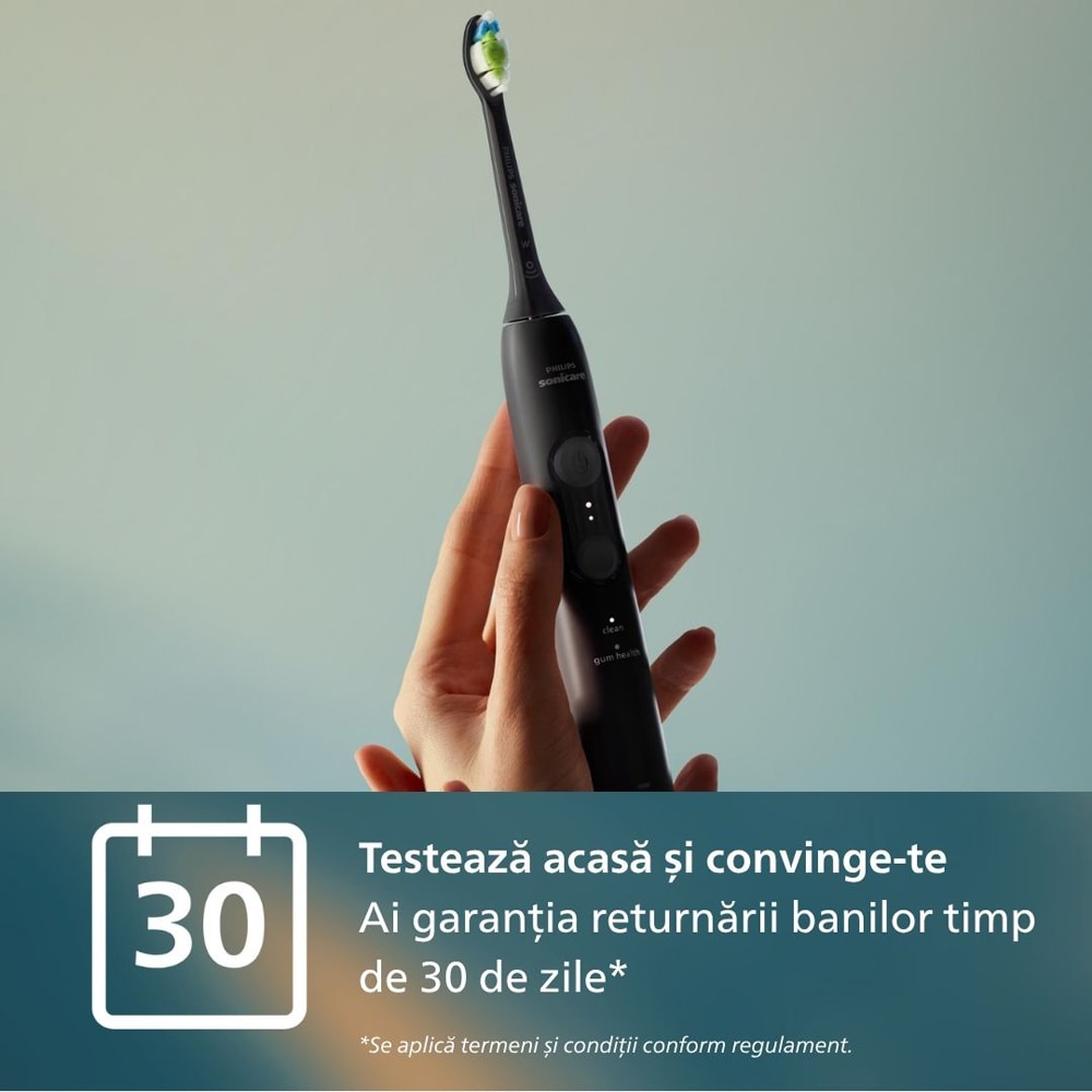 Periuta de dinti electrica PHILIPS Sonicare HX4042/52, 31000 miscari/min, 4 programe, 2 capate, negru