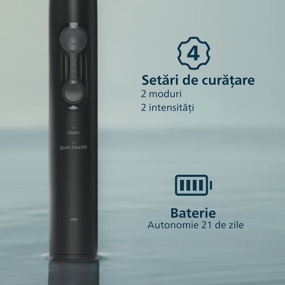 Periuta de dinti electrica PHILIPS Sonicare HX4042/52, 31000 miscari/min, 4 programe, 2 capate, negru