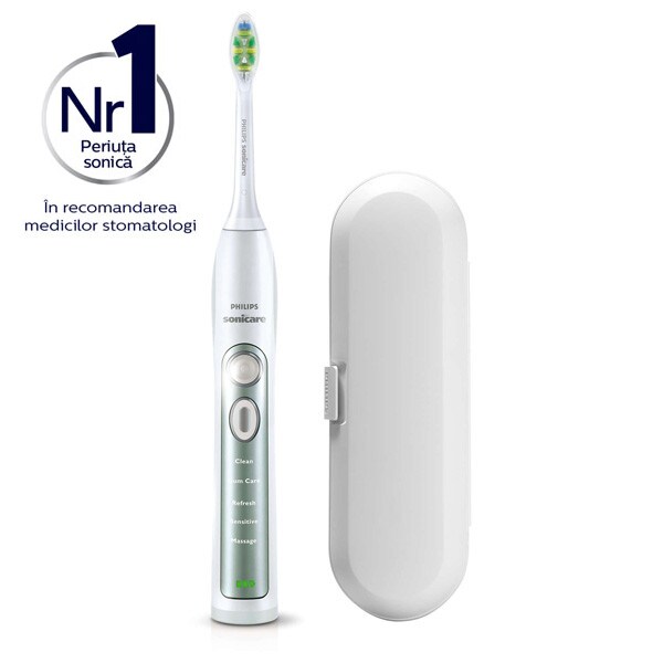 Periuta de dinti electrica PHILIPS Sonicare FlexCare+ HX6921/06, 62.000 miscari/min, 5 programe, 1 capat, alb