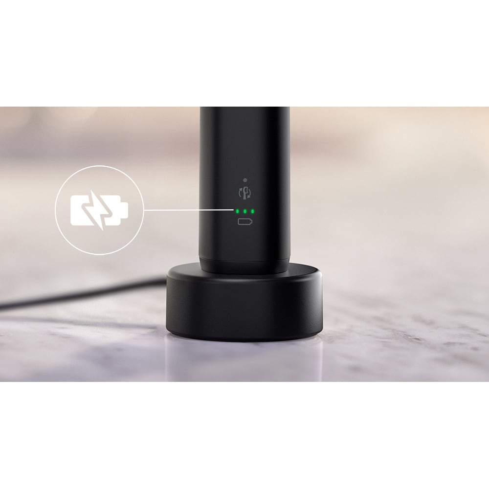 Set 2 Periute de dinti electrice PHILIPS Sonicare 5300 HX7109/01, 62000 miscari/min, 1 program, 2 capete, alb-negru