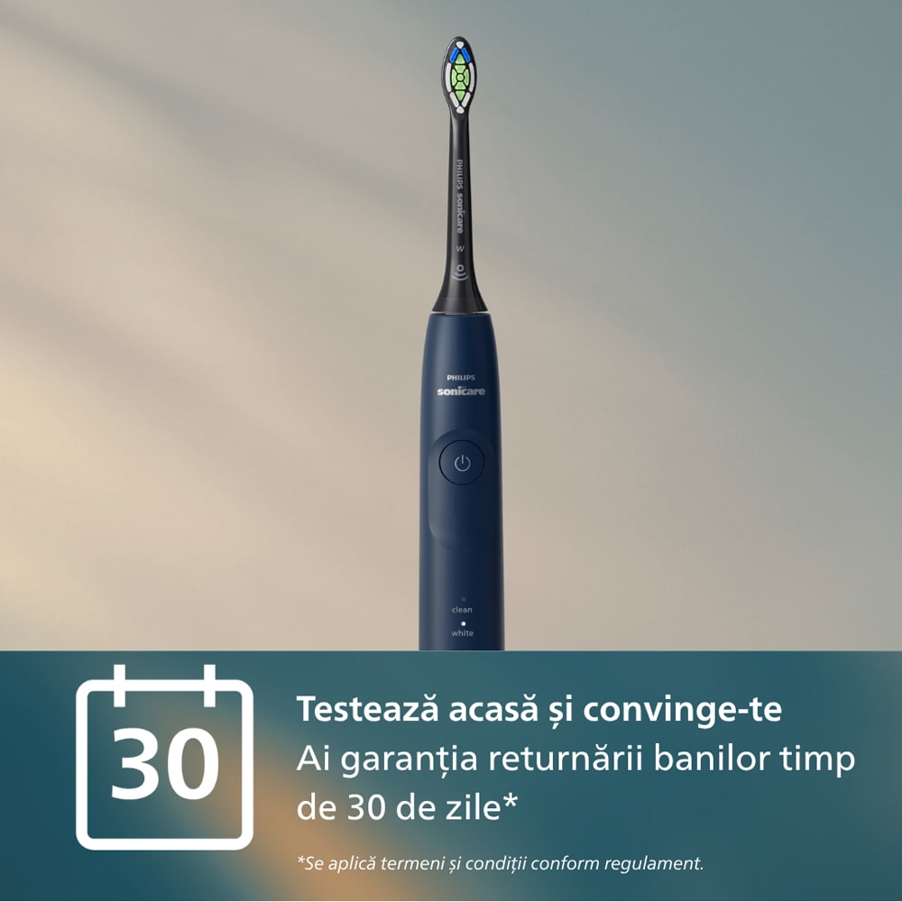 Periuta de dinti electrica PHILIPS Sonicare 5500 HX7113/01, 62000 miscari/min, 2 programe, 1 capat, albastru inchis