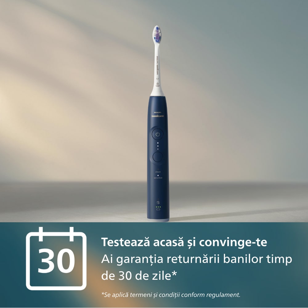 Periuta de dinti electrica PHILIPS Sonicare 6100 HX7403/05, 62000 miscari/min, 2 programe, 1 capat, albastru inchis