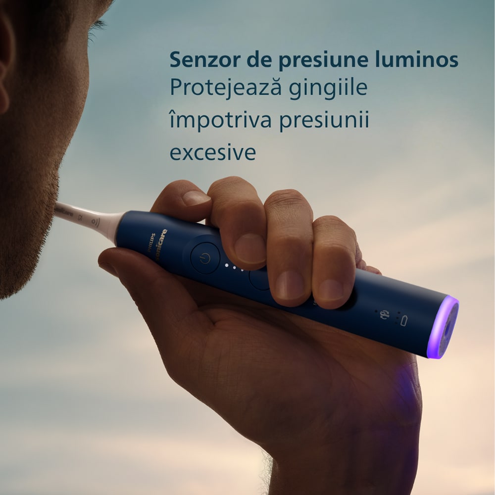 Periuta de dinti electrica PHILIPS Sonicare 6100 HX7403/05, 62000 miscari/min, 2 programe, 1 capat, albastru inchis