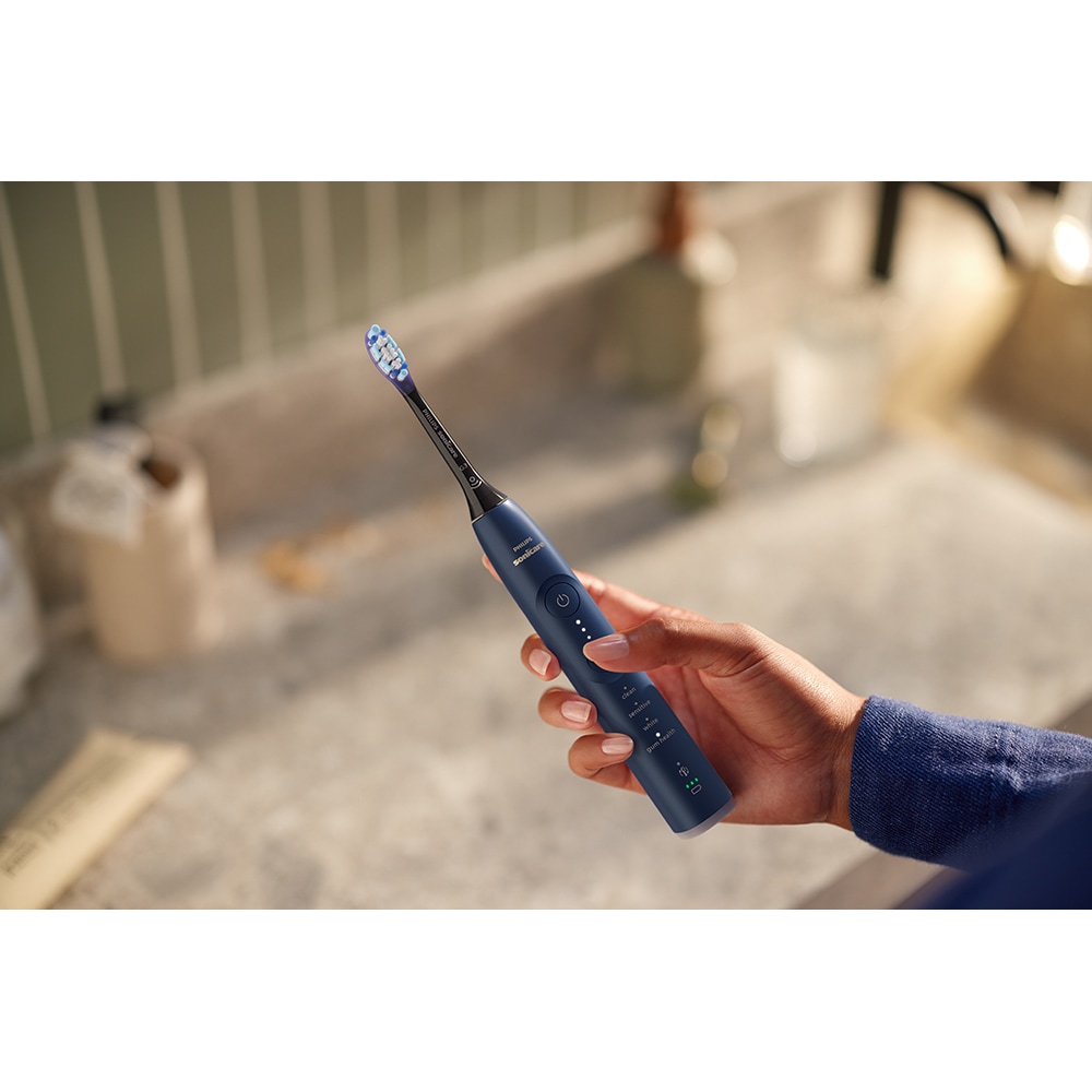 Periuta de dinti electrica PHILIPS Sonicare 7100 HX7423/01, 62000 miscari/min, 4 programe, 2 capete, albastru inchis