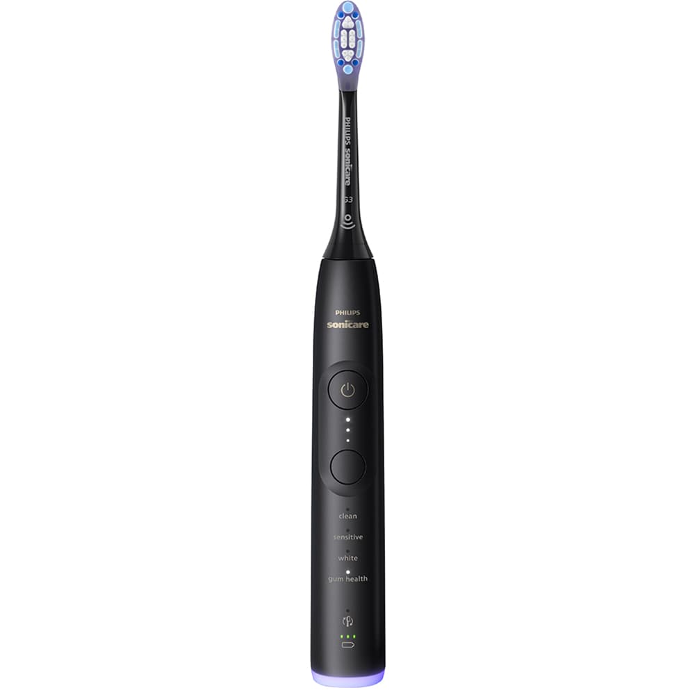 Set 2 Periute de dinti electrice PHILIPS Sonicare 7100 HX7429/02, 62000 miscari/min, 4 programe, 2 capete, alb-negru