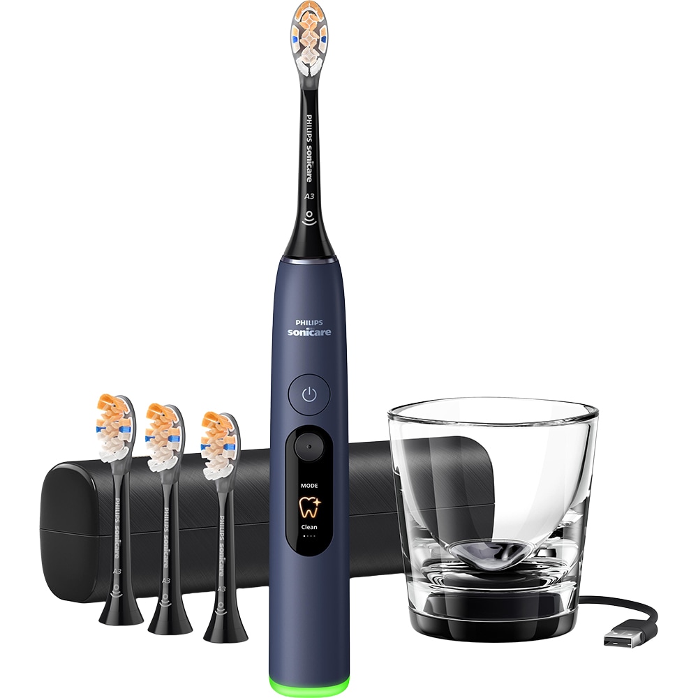 Periuta de dinti electrica PHILIPS Sonicare 8500 Diamond Clean HX8515/13, 62000 miscari/min, 6 programe, 4 capate, albastru