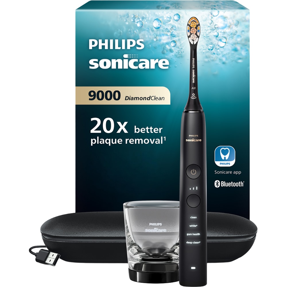 Periuta de dinti electrica PHILIPS Sonicare Diamond Clean HX9911/17, 62000 miscari/min, Curatare 3D, 4 programe, 1 capat, negru