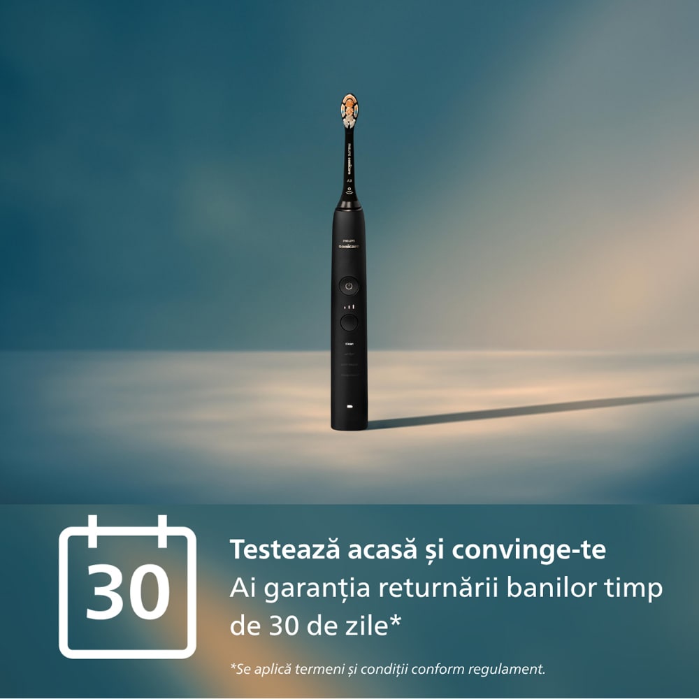 Periuta de dinti electrica PHILIPS Sonicare Diamond Clean HX9911/17, 62000 miscari/min, Curatare 3D, 4 programe, 1 capat, negru