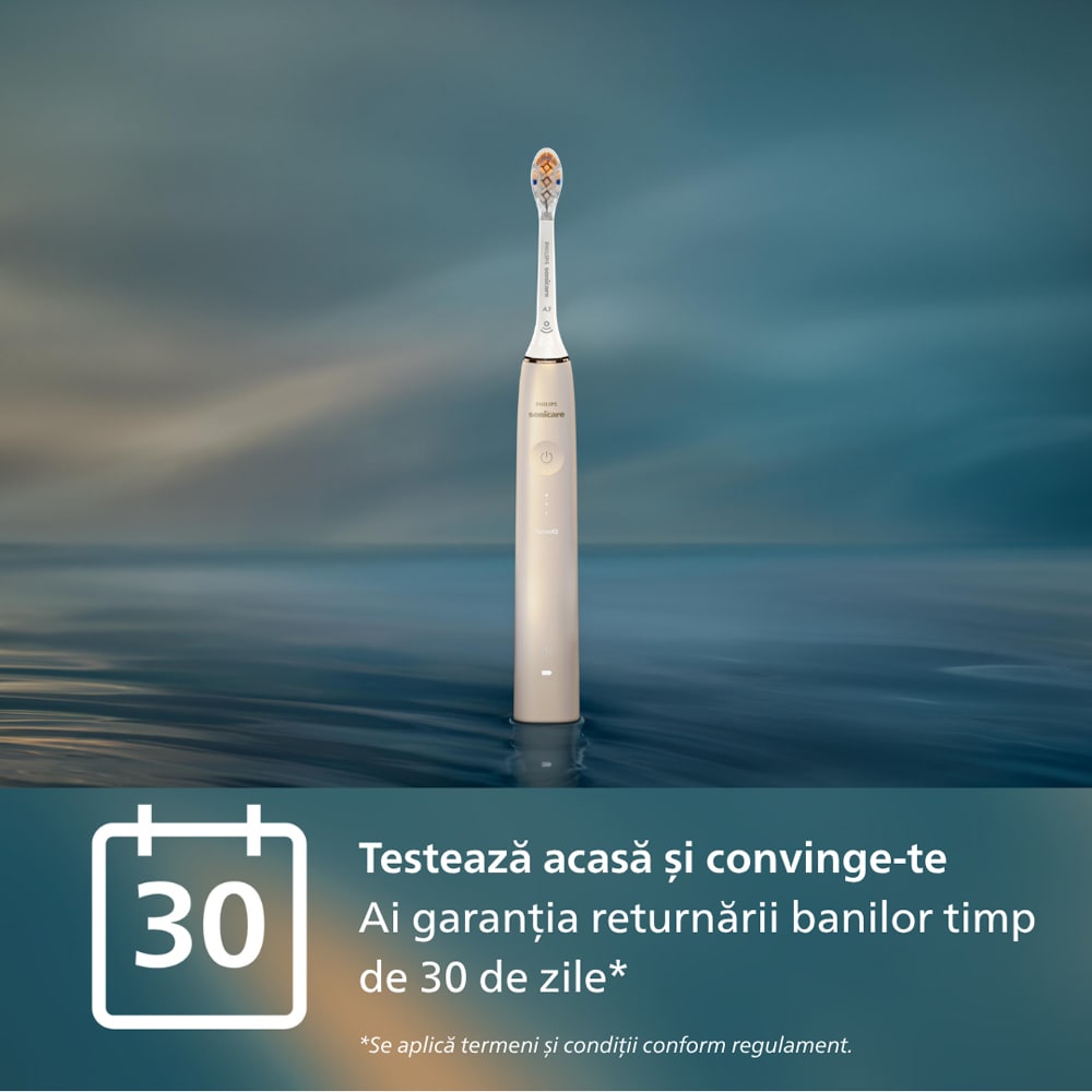 Periuta de dinti electrica PHILIPS Sonicare Prestige 9900 HX9992/11, 5 programe, 62000 miscari/min, 1 capat, Champagne