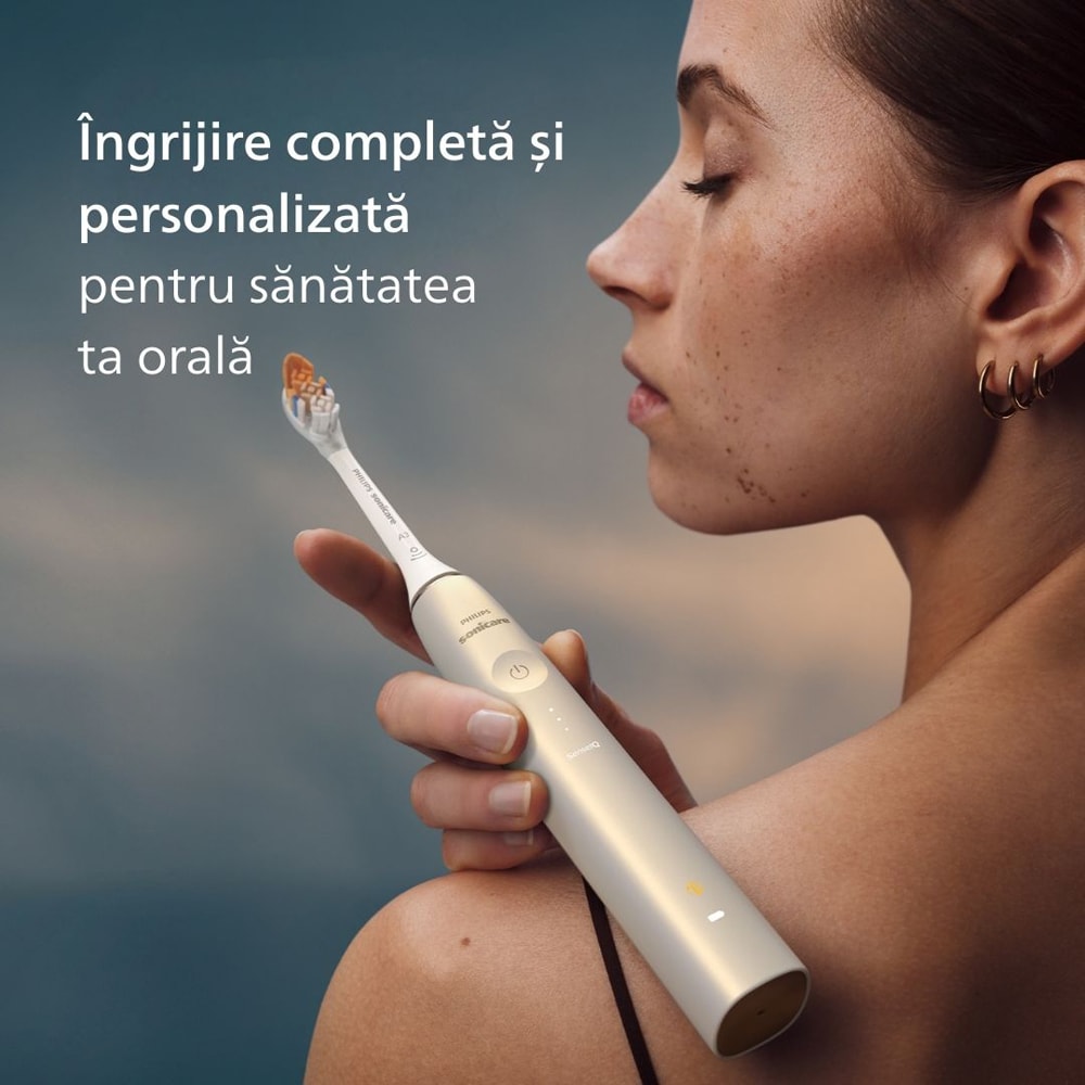 Periuta de dinti electrica PHILIPS Sonicare Prestige 9900 HX9992/11, 5 programe, 62000 miscari/min, 1 capat, Champagne