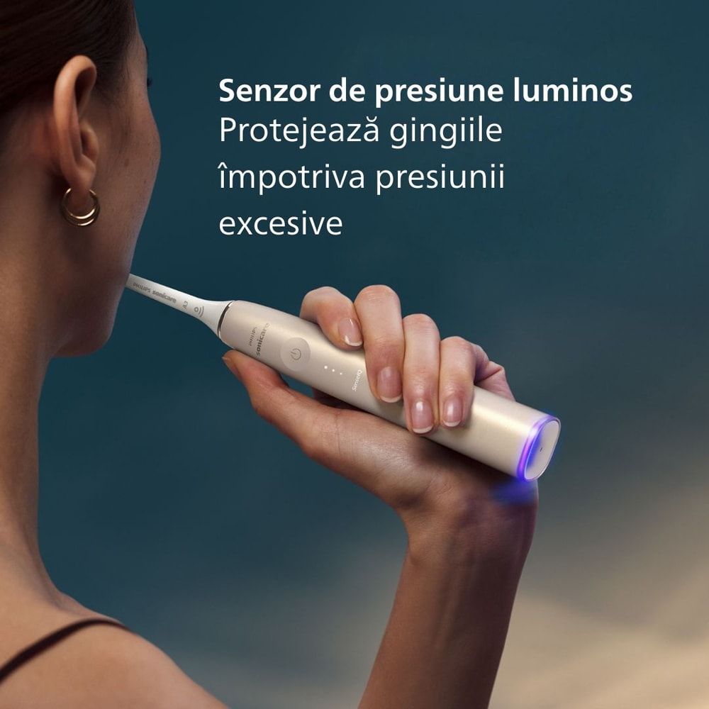 Periuta de dinti electrica PHILIPS Sonicare Prestige 9900 HX9992/11, 5 programe, 62000 miscari/min, 1 capat, Champagne