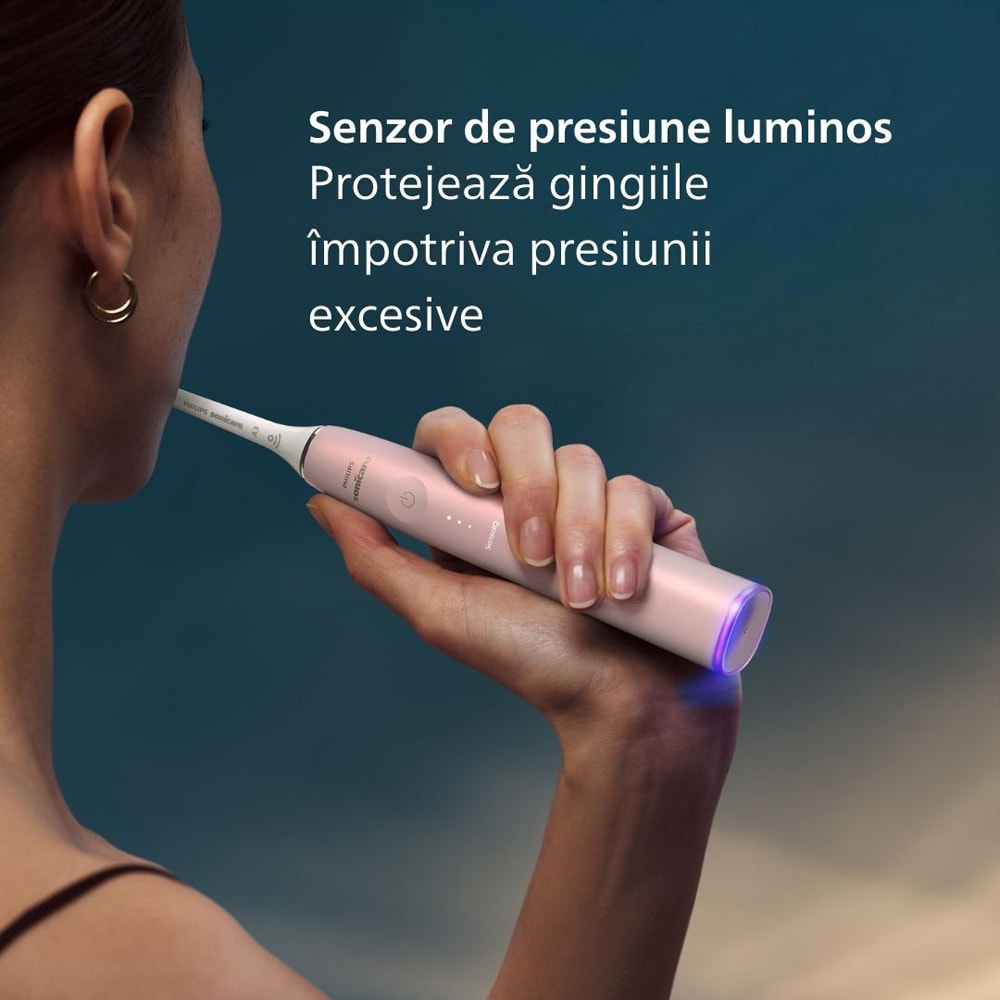 Periuta de dinti electrica PHILIPS Sonicare Prestige 9900 HX9992/31, 62000 miscari/min, 5 programe, 2 capete, roz