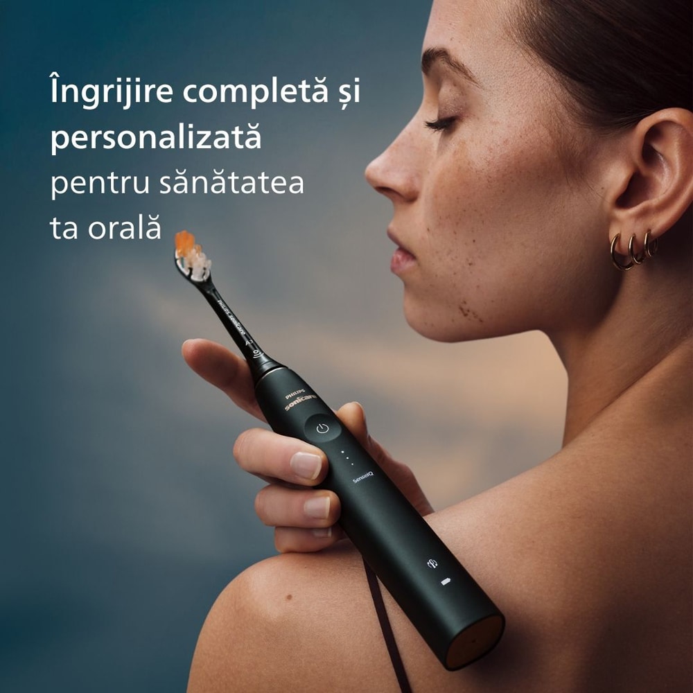 Periuta de dinti electrica PHILIPS Sonicare Prestige 9900 HX9992/42, 62000 miscari/min, 5 programe,  2 capete A3 Premium All in-One, Midnight Blue