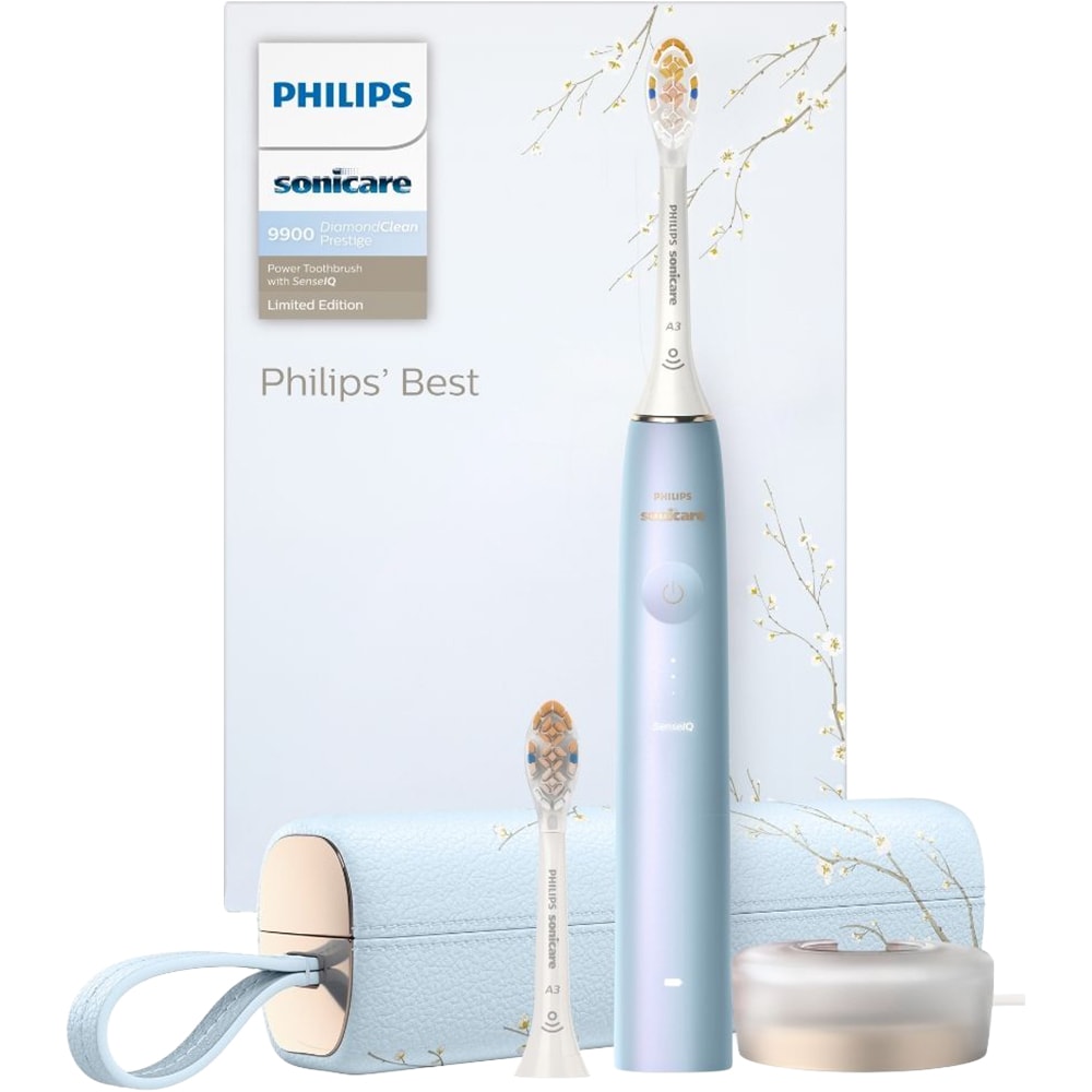 Periuta de dinti electrica PHILIPS Sonicare Prestige HX9997/32, 62000 miscari/min, Tehnologie SenseIQ, 5 programe, 2 capete, bleu