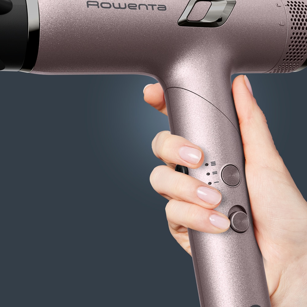 Uscator de par ROWENTA Nano HY8530E0, 3 viteze, 3 trepte de temperatura, roz