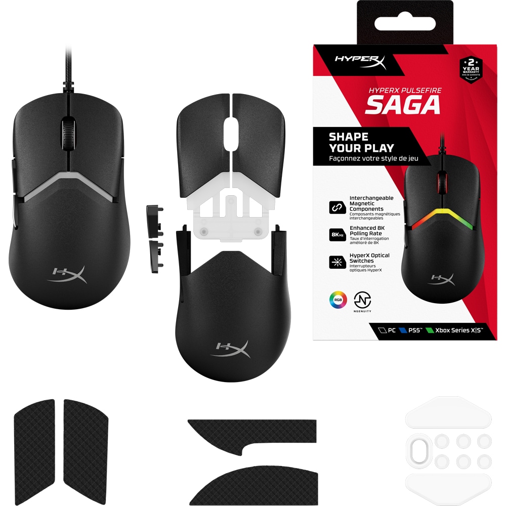 Mouse Gaming HYPERX Pulsefire Saga, 26000 dpi, negru