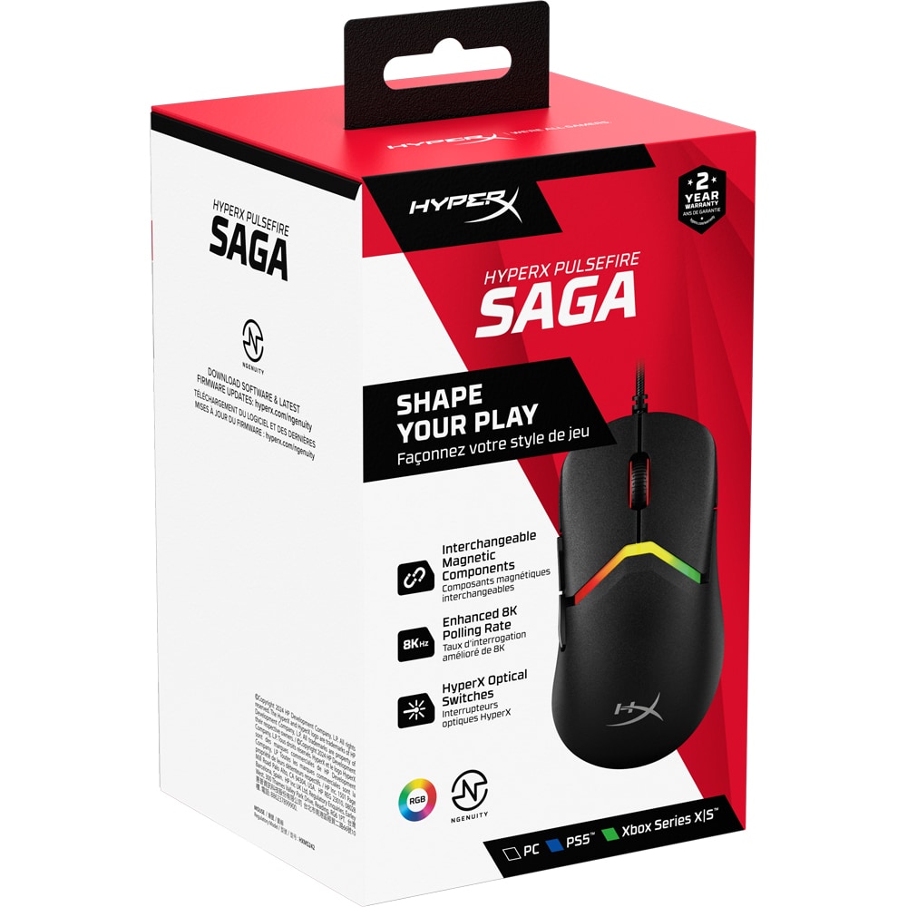 Mouse Gaming HYPERX Pulsefire Saga, 26000 dpi, negru