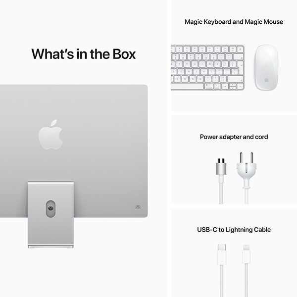 Sistem PC All in One APPLE iMac (2021) mgtf3ro/a, Apple M1, 24" Retina 4.5K, 8GB, SSD 256GB, 7-core GPU, macOS Big Sur, Silver, Tastatura layout RO