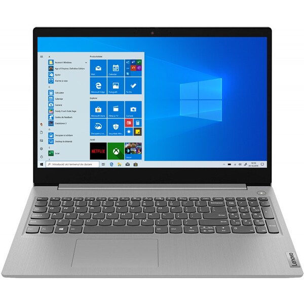 Laptop LENOVO IdeaPad 3 15IML05, Intel Pentium Gold 6405U 2.4GHz, 15.6" Full HD, 4GB, SSD 256GB, Intel UHD Graphics, Windows 10 Home S, gri