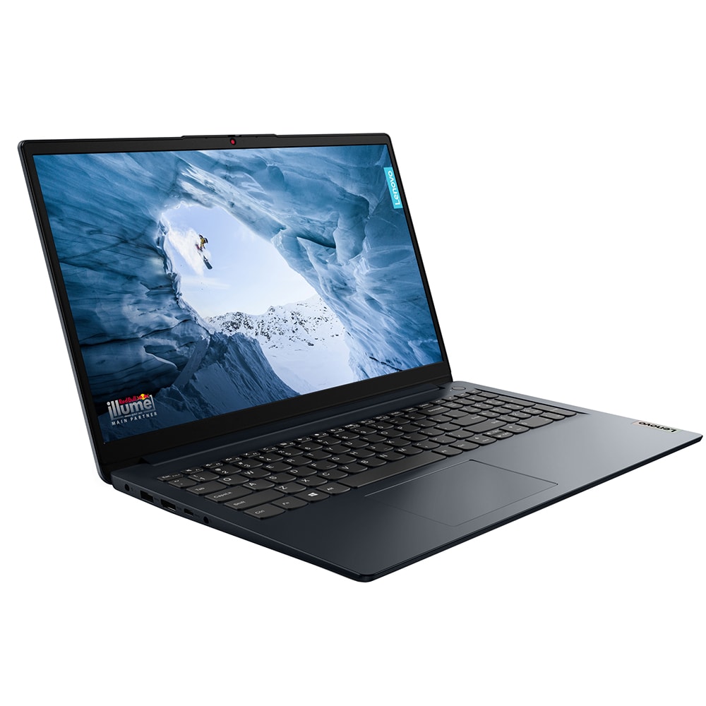 Laptop LENOVO IdeaPad 1 15IGL7, Intel Celeron N4120 pana la 2.6GHz, 15.6" HD, 4GB, eMMC 128GB, Intel UHD Graphics, Windows 11 Home S, albastru