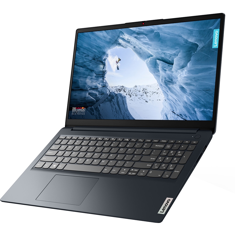 Laptop LENOVO IdeaPad 1 15IGL7, Intel Celeron N4120 pana la 2.6GHz, 15.6" HD, 4GB, eMMC 128GB, Intel UHD Graphics, Windows 11 Home S, albastru