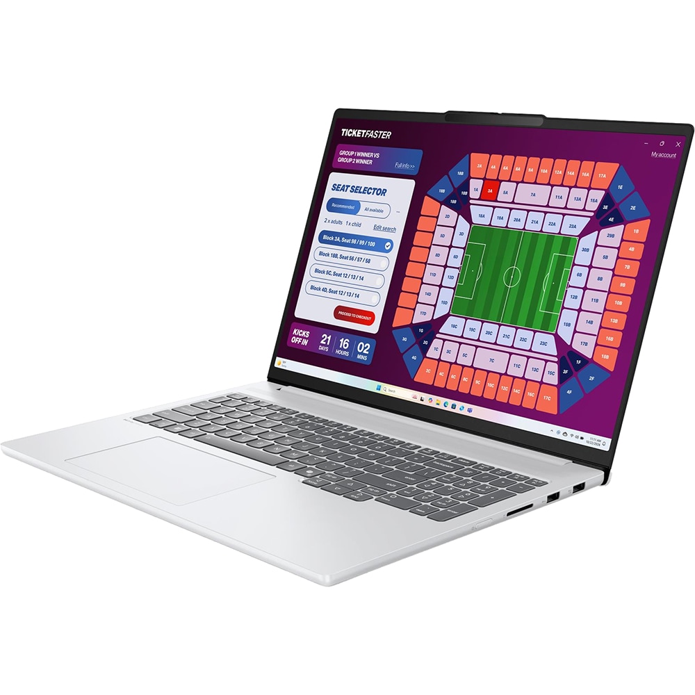 Laptop LENOVO IdeaPad Pro 5 16IPH11, Intel Core Ultra X9 388H pana la 5.1GHz, 16" 2.8K, 32GB, 1TB, Intel Arc B390, Free DOS, Glacier White
