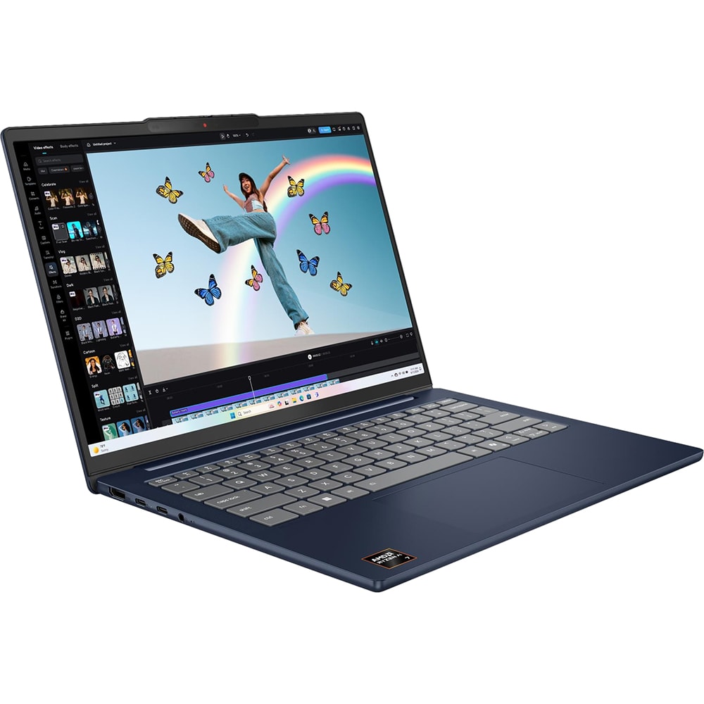 Laptop LENOVO IdeaPad Slim 5 14AKP10, AMD Ryzen AI 5 330 pana la 4.5 GHz, 14" WUXGA, 16GB, SSD 1TB, AMD Radeon 820M, Free DOS, Cosmic Blue